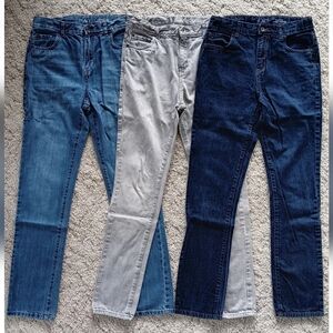 Lot Of 3 Pairs Skinny Jeans Teen Boys Size 16/18 Children's Place Blue Gray